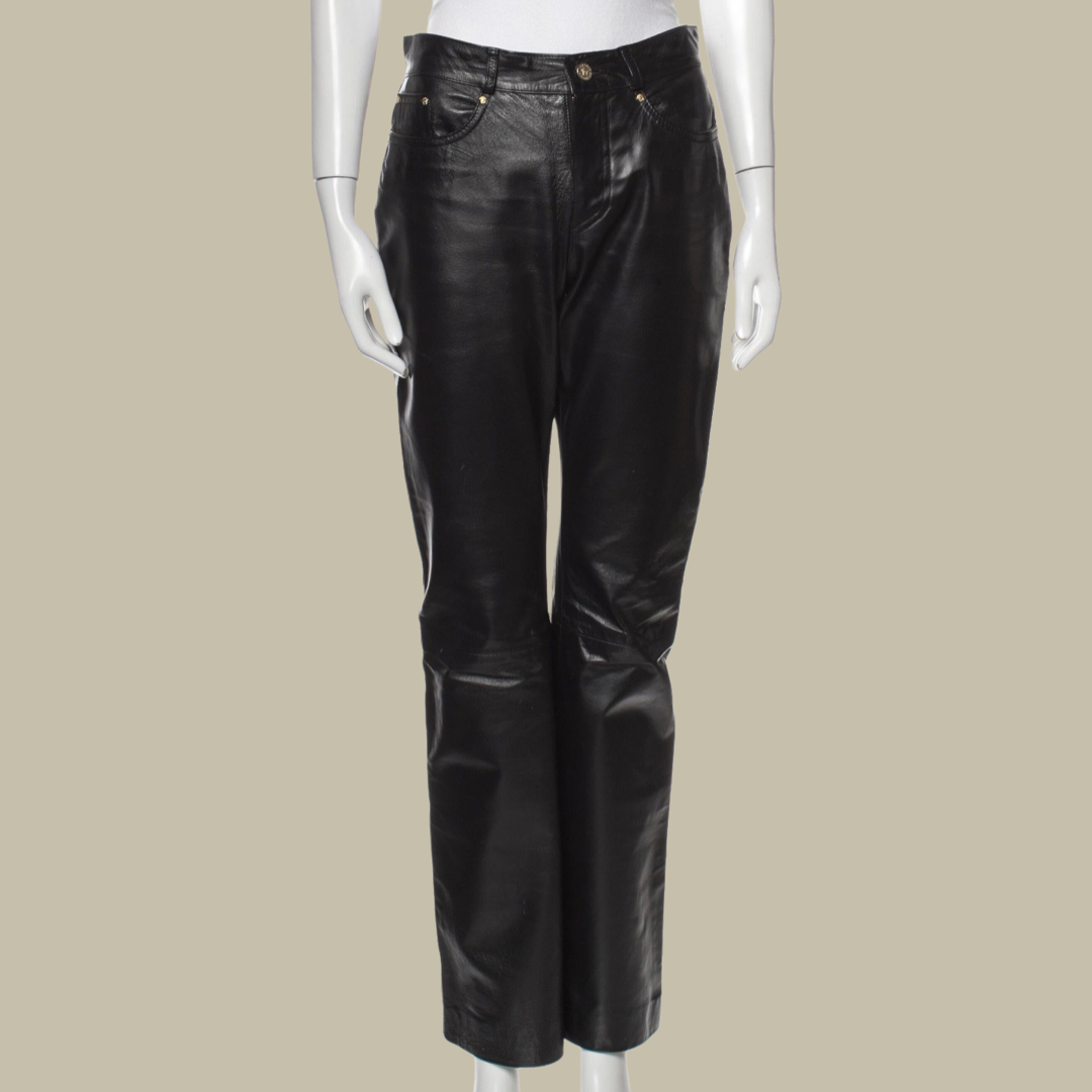 Versace store leather pants